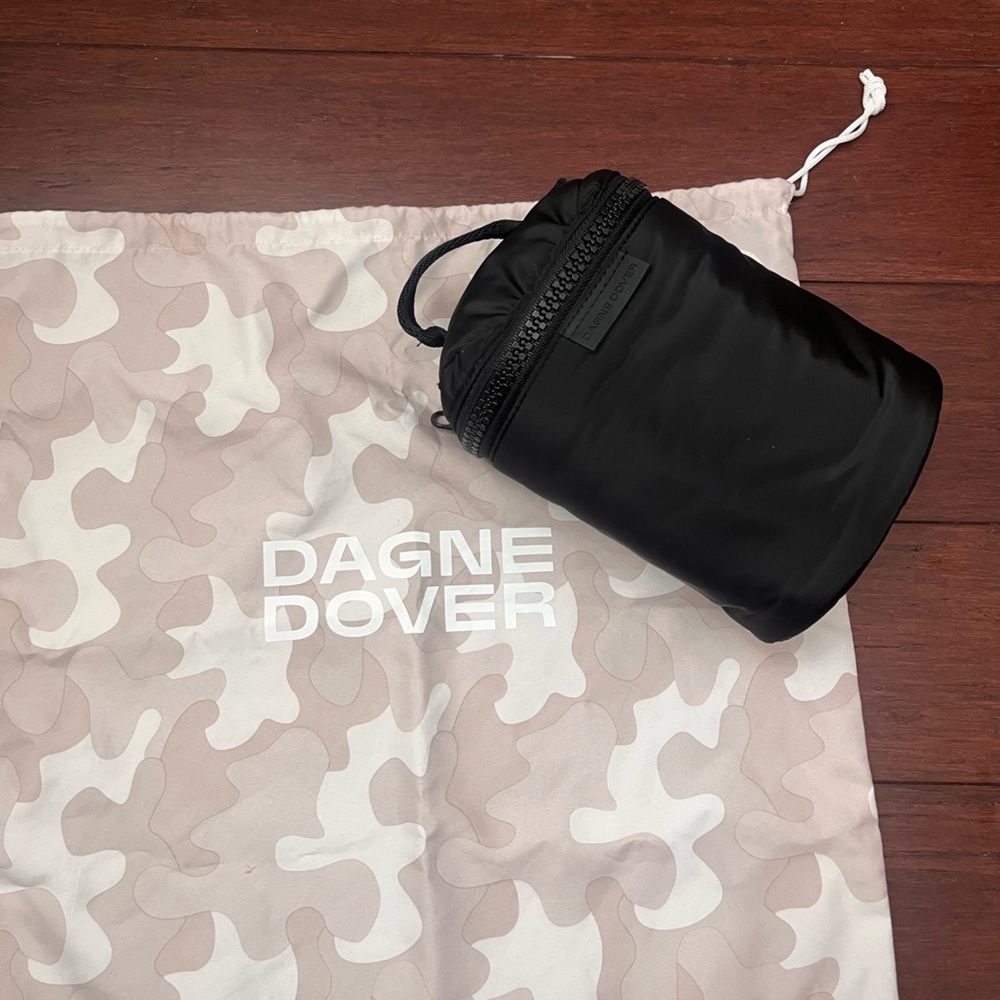 Dagne Dover Black Cylinder Toiletries Bag